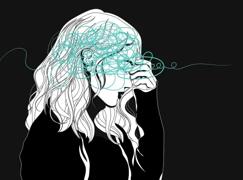 A woman with a troubled mind