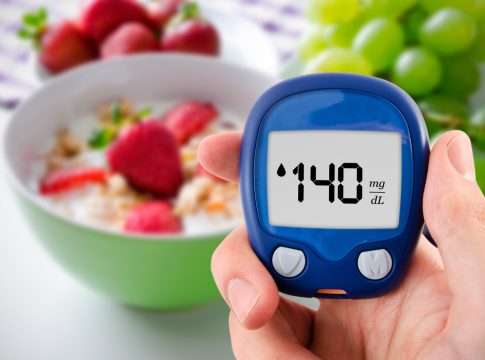Measuring blood sugar and healthy food