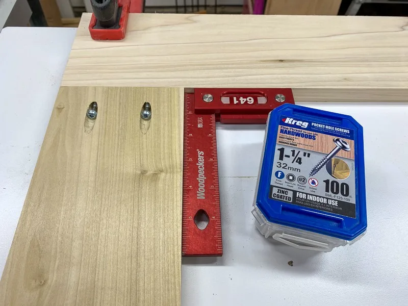 Screen door assembly wood glue and pocket hole screws