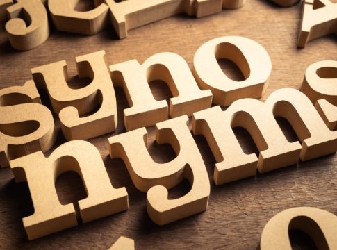 Synonyms wooden letter illustration